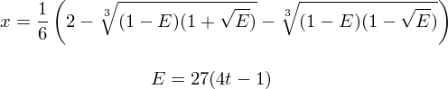 Variant of Cardano's formula